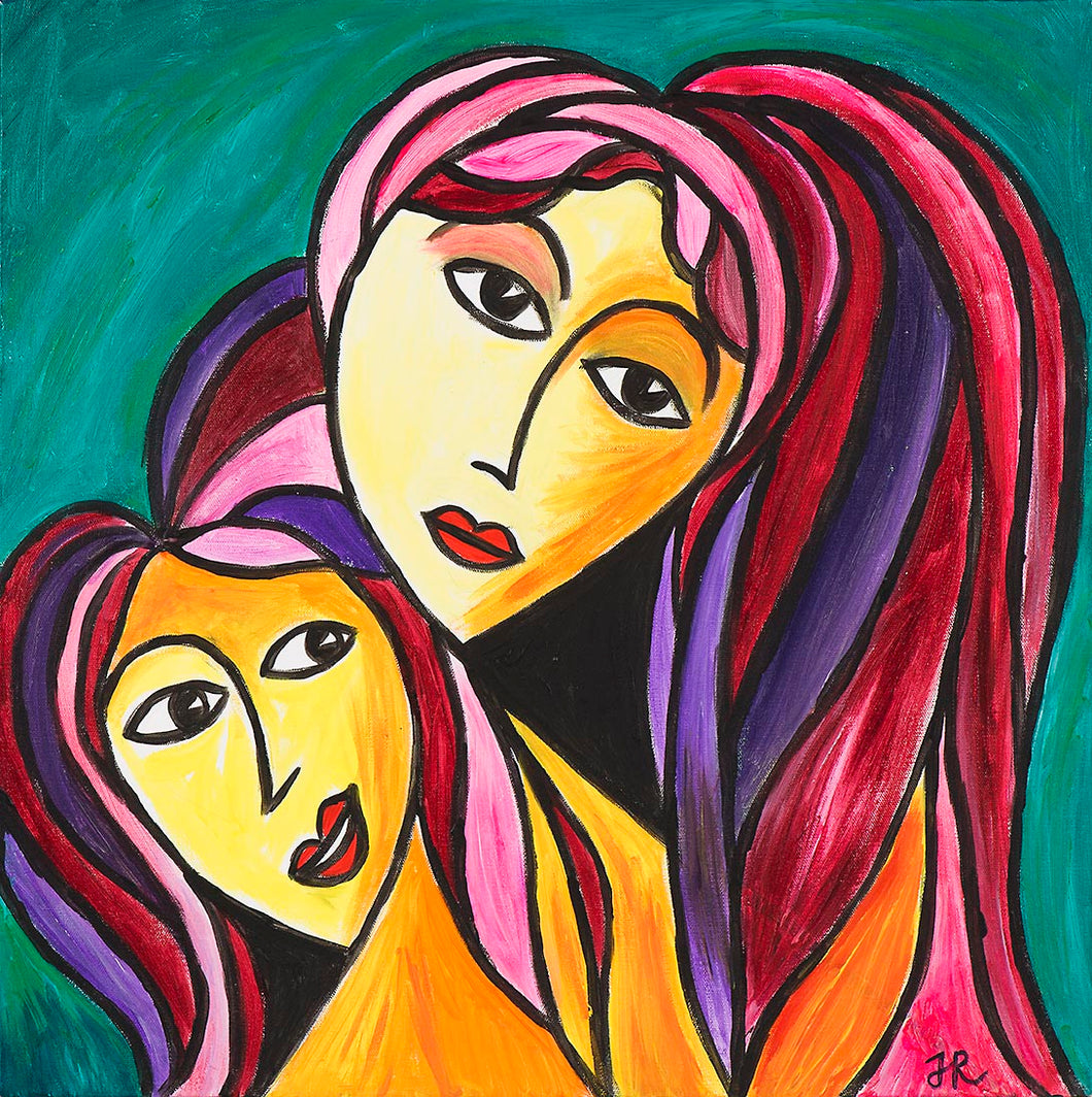 SOLD Mother and daughter (60x60)